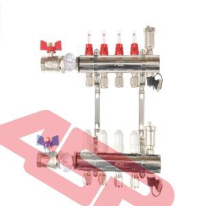 Coletor de latão com medidor de fluxo